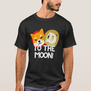 Shiba Inu en Doekoetsen in de maan T-shirt