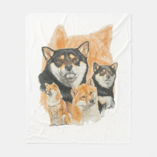 Shiba Inu en Ghost Afbeelding Fleece Deken (Voorkant)