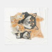 Shiba Inu en Ghost Afbeelding Fleece Deken (Voorkant (Horizontaal))