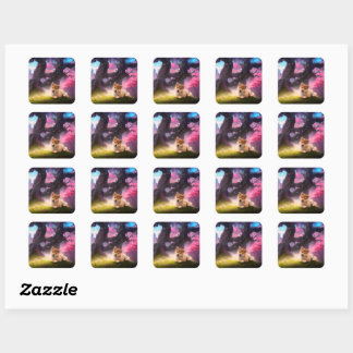 Shiba Inu Fantasy Anime Vierkante Sticker