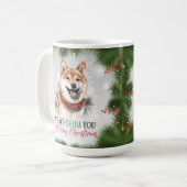 Shiba Inu Funny Chien Pun de Noël Café Mug (Devant gauche)