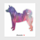 Shiba Inu Geometric Paars Silhouette Sticker (Vel)