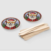 Shiba Inu Glas in lood Kerst Handwaaier (Niet-gemonteerd)