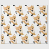 Shiba Inu Head Cadeaupapier (Vlak)