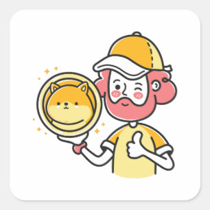 Shiba Inu Holder Vierkante Sticker