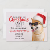 Shiba Inu-hond in de rode petten van Santa Claus Kaart (Voorkant)