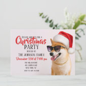 Shiba Inu-hond in de rode petten van Santa Claus Kaart (Staand voorkant)