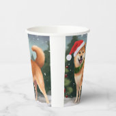 Shiba Inu Hond in Sneeuw Kerstmis Papieren Bekers (Links)