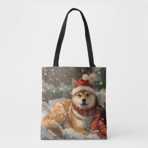 Shiba Inu Hond Kerst Festiviteit Draagtas