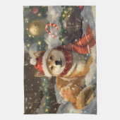 Shiba Inu Hond Kerstfeest Theedoek (Verticaal)