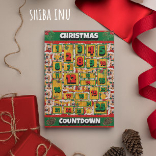 Shiba Inu Hond Kerstmis Adventkalender Countdown Feestdagenkaart
