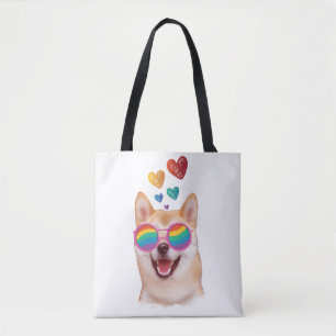 Shiba Inu-hond met harten Valentijnsdag Draagtas