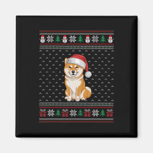 Shiba Inu Hond met Santa Hat Lelijke Xmas Dog Love Magneet