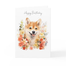 Shiba Inu Hond Verjaardagskaart #1