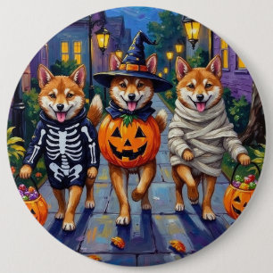 Shiba Inu-honden in Halloween-kostuums Ronde Button 6,0 Cm