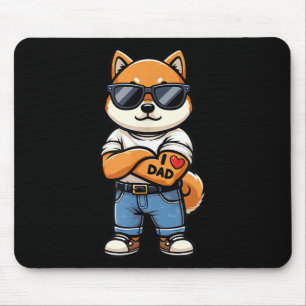 Shiba Inu I Love Dad Funny Dog Tattoo Muismat