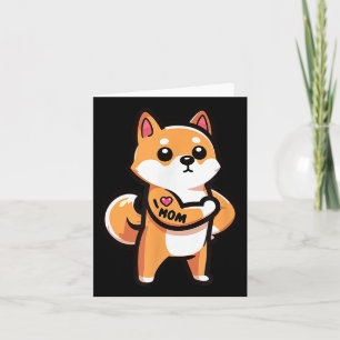 Shiba Inu I Love Mom Funny Dog Tattoo Kaart