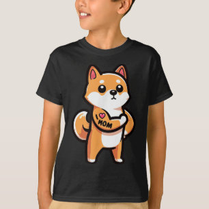 Shiba Inu Ik hou van mama grappige hond tattoo T-shirt