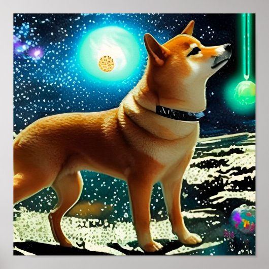 Shiba Inu in de ruimte Poster (Voorkant)