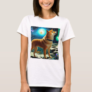Shiba Inu in de ruimte T-shirt