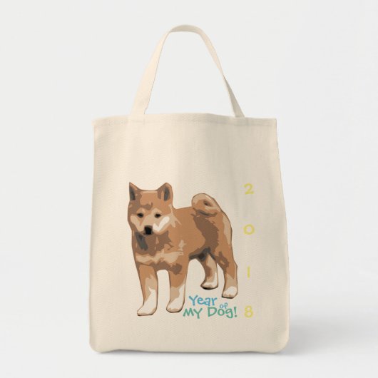Shiba inu jaar van mijn hond katoen boodschappenta tote bag (Voorkant)