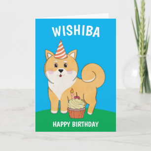Shiba Inu Kawaii Birthday Kaart