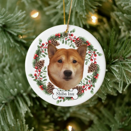 shiba inu keramisch ornament (Boom)