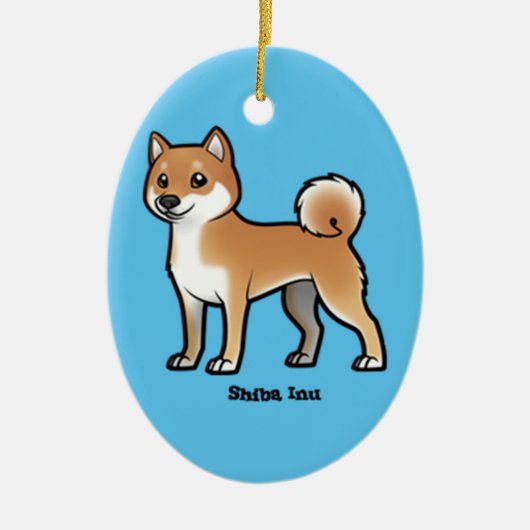 shiba inu keramisch ornament (Voorkant)