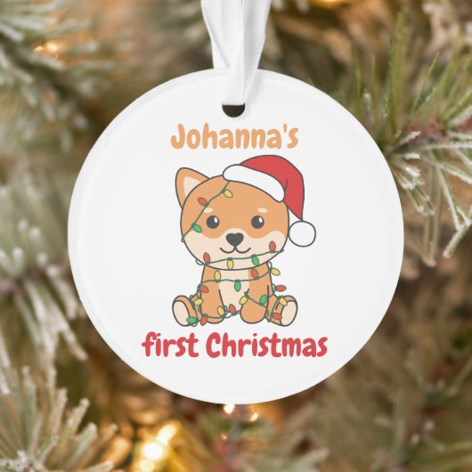 Shiba Inu kerstbaby's eerste kerstkerstmis Ornament (Boom)