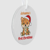 Shiba Inu kerstbaby's eerste kerstkerstmis Ornament (voorkant)