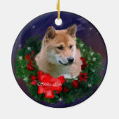 Shiba Inu kerstcadeaus Ornament (Achterkant)