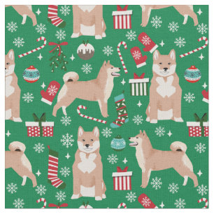 shiba inu kerstfeest stof