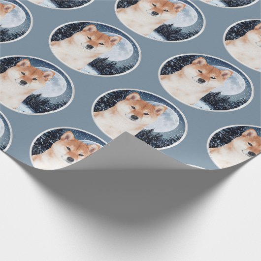 Shiba Inu kerstpapier Cadeaupapier (Hoek)