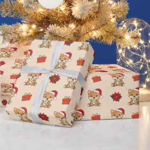 Shiba Inu Kerstwinter Cute Dogs Holiday Cadeaupapier