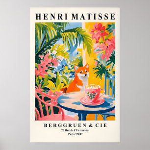 Shiba Inu-koffieprint Matisse-stijl hondenkunst Poster