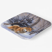Shiba Inu Laat Het Sneeuw Kerstmis Papieren Bordje (Gebogen)