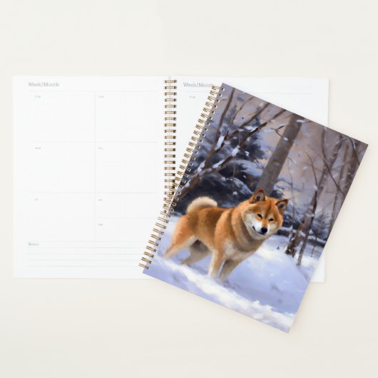 Shiba Inu Laat Het Sneeuw Kerstmis Planner (Display)