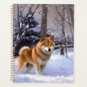 Shiba Inu Laat Het Sneeuw Kerstmis Planner (Voorkant)