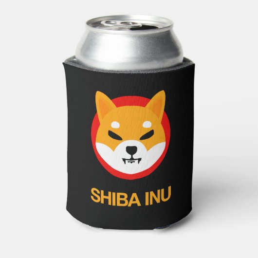 Shiba Inu Logo en tekst onder Afbeelding Blikjeskoeler (Blikje Achterkant)