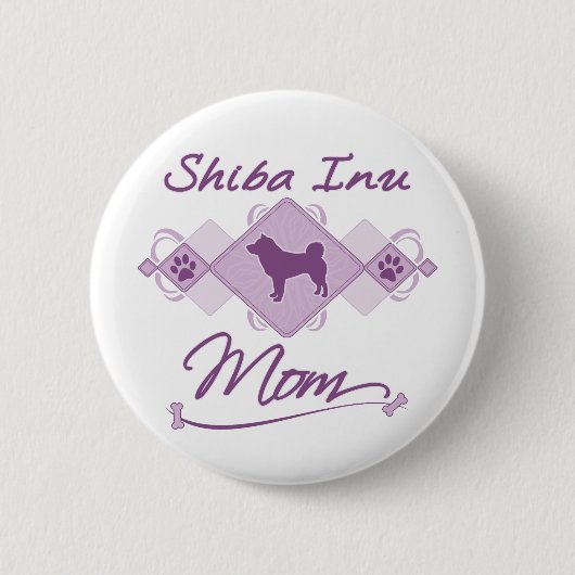 Shiba Inu mama Ronde Button 5,7 Cm (Voorkant)