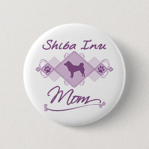 Shiba Inu mama Ronde Button 5,7 Cm