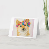 Shiba Inu Meisje Kaart<Blank Inside> Aankondiging (Voorkant)