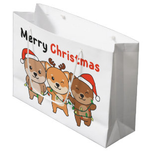 Shiba Inu Merry Kerstmis Dogs Holiday Groot Cadeauzakje