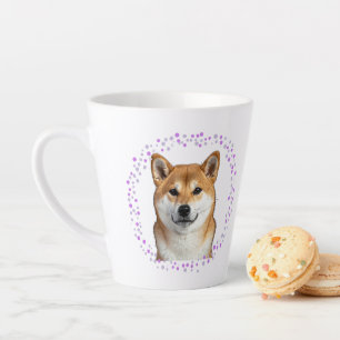 Shiba Inu-mok – Gepersonaliseerd pastel lavenderge Latte Mok
