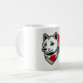 Shiba Inu Mug with Japanese Flag Scarf (Devant gauche)
