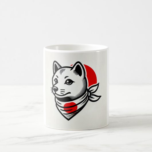 Shiba Inu Mug with Japanese Flag Scarf (Centre)