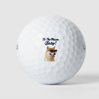 Shiba Inu naar de maan Cryptocurrency Coin SHIB Golfballen