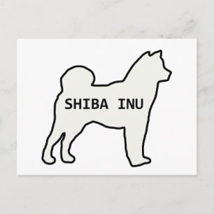 Shiba Inu name silhouette crème Briefkaart