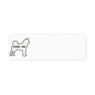 Shiba Inu name silhouette crème Etiket