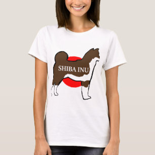 shiba inu name silhouette op de Japanse rode sesam T-shirt